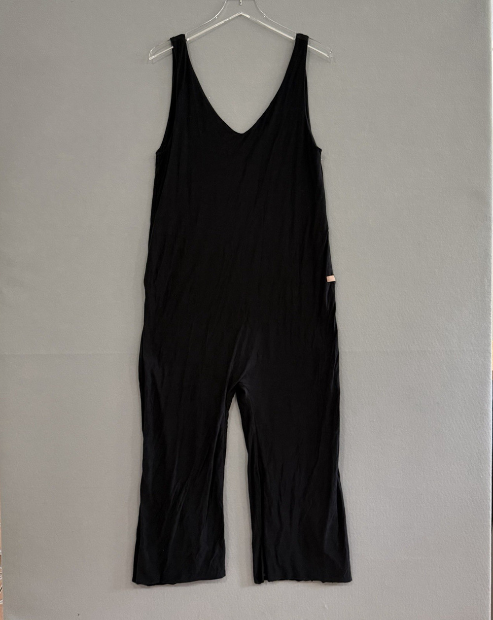 Lunya Jumpsuit Small Black Loungewear Cropped Wide-Leg Restore Romper